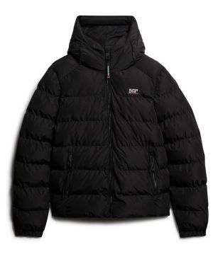 Superdry Miesten Talvitakki, Hooded Sports Puffer Jacket Musta