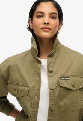 Superdry naisten paita, Military Emb Oversized Shirt Armeijanvihreä