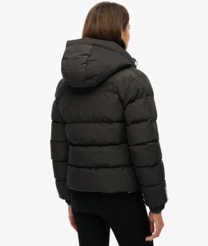 Superdry naisten puffertakki, Hooded Sports Puffer Jacket Musta