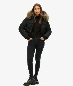 Superdry naisten takki, Everest Hooded Bomber Jkt Musta