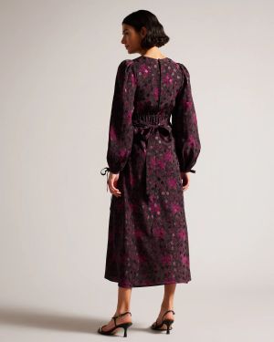 Ted Baker Naisten Midimekko, MERLISA DRESS Punainen Kuosi