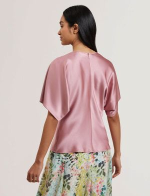 Ted Baker naisten pusero, MARADA Slouch Sleeve Waisted Top Vaaleanpunainen