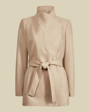 Ted Baker Naisten Villakangastakki, Rosess Short Wool Wrap Coat Kameli