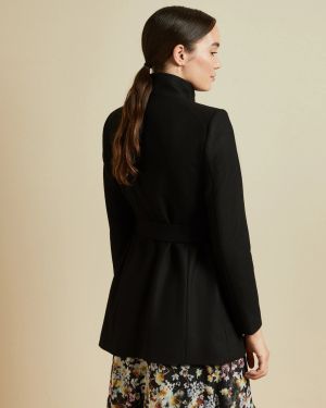 Ted Baker Naisten Villakangastakki, Rosess Short Wool Wrap Coat Musta