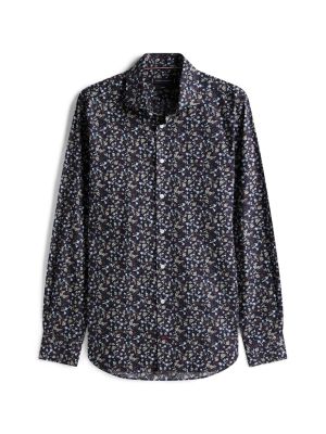 Tommy Hilfiger kauluspaita, CL - FLOWER PRINT SWS SHIRT Sininen Kuosi