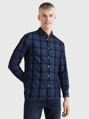 Tommy Hilfiger kauluspaita, CORDUROY CHECK SF Sininen Ruutu