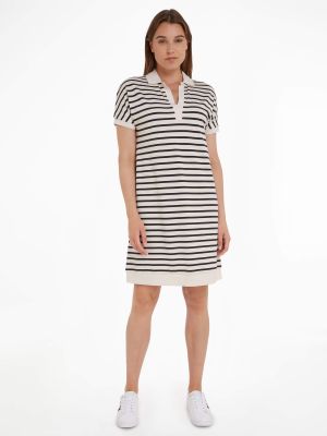 Tommy Hilfiger mekko,  RELAXED LYOCELL POLO KNEE DRESS Beige Kuosi