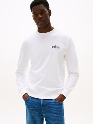 Tommy Hilfiger miesten collegepaita, HILFIGER STACKED SWEATSHIRT Valkoinen