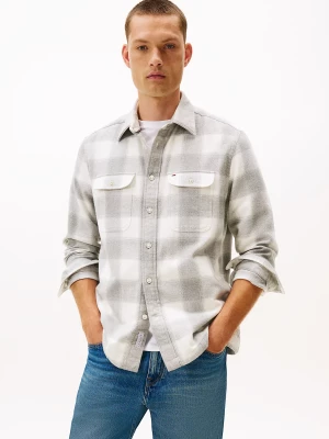 Tommy Hilfiger miesten flanellipaita, FLANNEL CHECK OVERSHIRT JACKET Harmaa Ruutu