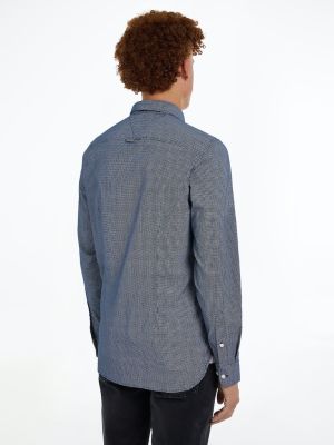 Tommy Hilfiger Miesten Kauluspaita, FLEX MICRO FOULARD SF SHIRT Sininen Kuosi