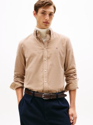 Tommy Hilfiger miesten kauluspaita, SOLID CORDUROY RF SHIRT Beige