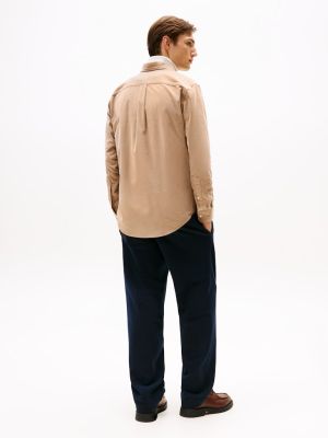 Tommy Hilfiger miesten kauluspaita, SOLID CORDUROY RF SHIRT Beige