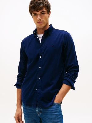 Tommy Hilfiger miesten kauluspaita, SOLID CORDUROY RF SHIRT Sininen