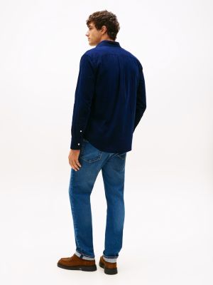 Tommy Hilfiger miesten kauluspaita, SOLID CORDUROY RF SHIRT Sininen