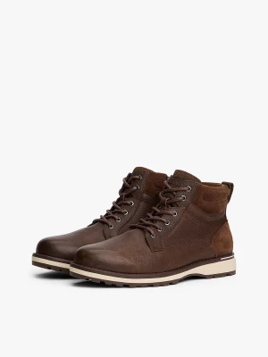 Tommy Hilfiger miesten kengät, CORPORATE W LEATHER LACE BOOT Tummanruskea