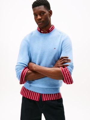 Tommy Hilfiger miesten neulepusero, CLAMBSWOOL CREW NECK Vaaleansininen
