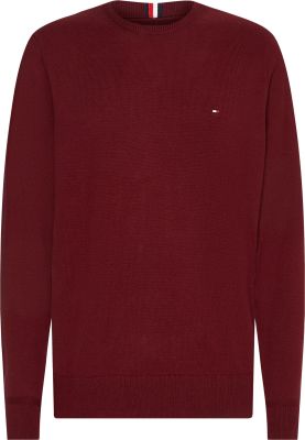 Tommy Hilfiger Miesten Neulepusero, PIMA ORG CTN CASHMERE CREW Viininpunainen