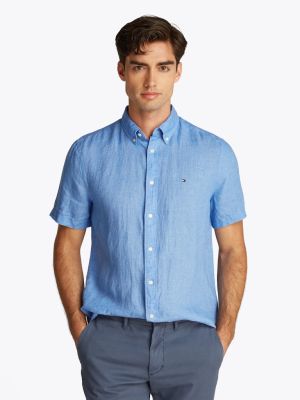 Tommy Hilfiger miesten paita, PIGMENT DYED LINEN RF SS Keskisininen