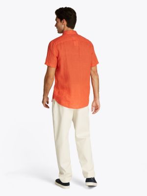 Tommy Hilfiger miesten paita, PIGMENT DYED LINEN RF SS Oranssi