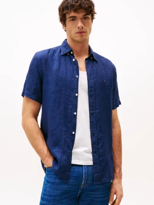 Tommy Hilfiger miesten pellavapaita, PIGMENT DYED LINEN RF SS Tummansininen