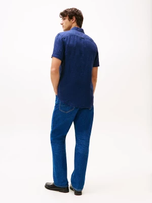 Tommy Hilfiger miesten pellavapaita, PIGMENT DYED LINEN RF SS Tummansininen