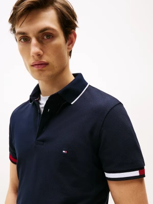 Tommy Hilfiger miesten pikeepaita, FLAG CUFF SLM FIT POLO Tummansininen