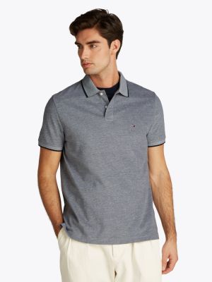 Tommy Hilfiger miesten pikeepaita, OXFORD TWO TONE TIPPED REG POLO Harmaa Kuosillinen