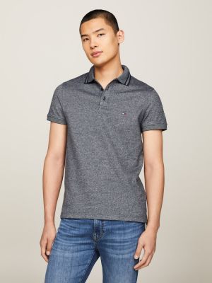 Tommy Hilfiger Miesten Pikeepaita, PRETWIST MOULINE SLIM FIT POLO Tummansininen