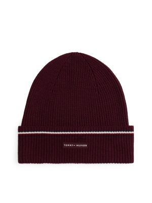Tommy Hilfiger miesten pipo, TH RWB BEANIE Viininpunainen