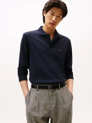 Tommy Hilfiger miesten pitkähihainen pikeepaita, L/S LIQUID COTTON REG POLO Tummansininen