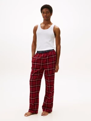 Tommy Hilfiger miesten pyjamahousut, K FLANNEL PJ PANT WAISTBAND Punainen Ruutu