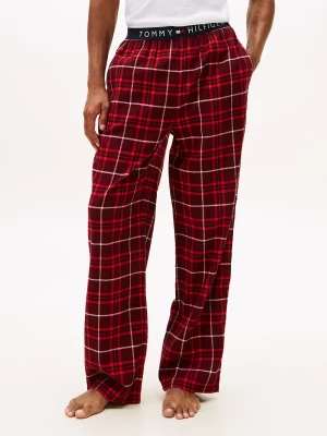 Tommy Hilfiger miesten pyjamahousut, K FLANNEL PJ PANT WAISTBAND Punainen Ruutu