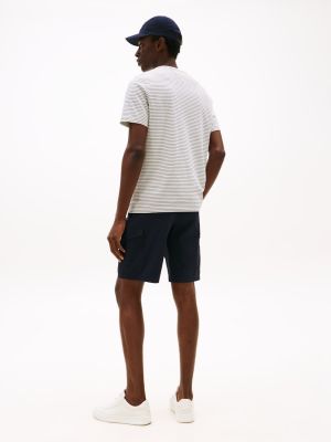 Tommy Hilfiger miesten t-paita, ESSENTIAL REG FIT TEE Raidallinen Valkoine