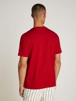 Tommy Hilfiger Miesten T-paita, MONOTYPE PRINTED LABEL Punainen