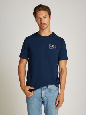 Tommy Hilfiger Miesten T-paita, MONOTYPE PRINTED LABEL TEE 39 Tummansininen