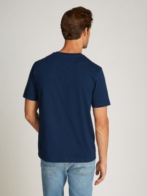 Tommy Hilfiger Miesten T-paita, MONOTYPE PRINTED LABEL TEE 39 Tummansininen