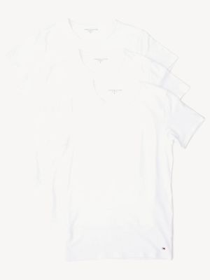 Tommy Hilfiger, Miesten T-Paita, Strech CN SS 3-Pack Valkoinen
