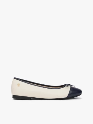 Tommy Hilfiger naisten balleriinat, TOE CAP LEATHER BALLERINA Beige Kuosi