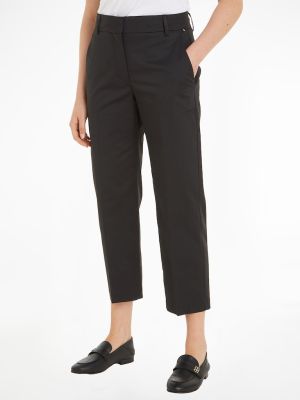 Tommy Hilfiger Naisten Chinot, SLIM STRAIGHT CO CHINO Musta
