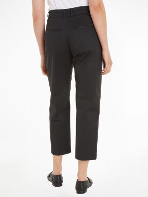 Tommy Hilfiger Naisten Chinot, SLIM STRAIGHT CO CHINO Musta