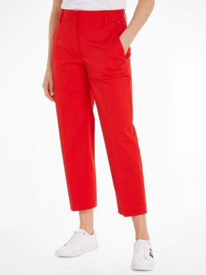 Tommy Hilfiger Naisten Chinot, SLIM STRAIGHT CO CHINO Punainen