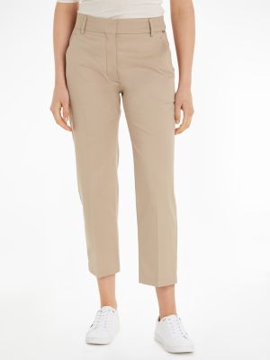 Tommy Hilfiger Naisten Chinot, SLIM STRAIGHT CO CHINO Vaalea Beige