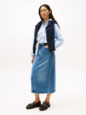 Tommy Hilfiger naisten hame, LANA MIDI HW SKIRT Indigo