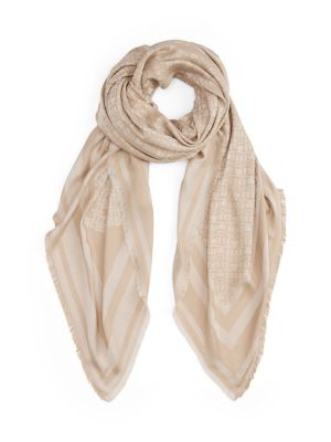 Tommy Hilfiger naisten huivi, TH MONOGRAM SQUARE Beige Kuosi