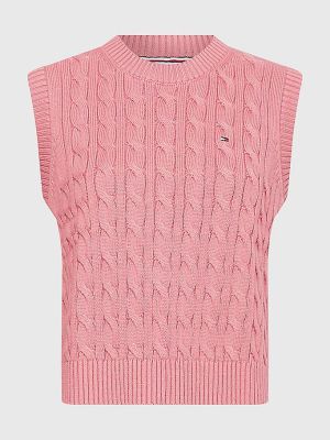 Tommy Hilfiger Naisten Liivi Cable Vest (2nd hand) Vaaleanpunainen