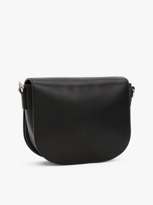 Tommy Hilfiger naisten olkalaukku, TH LOGOTAPE SADDLE BAG Musta
