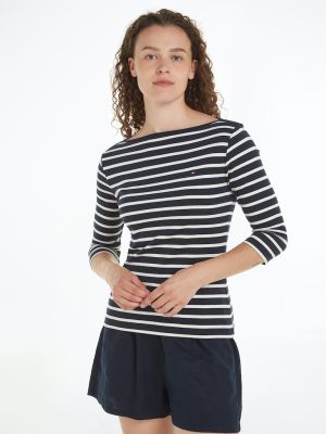 Tommy Hilfiger Naisten Paita, NEW CODY SLIM BOAT-NK Raidallinen Sininen