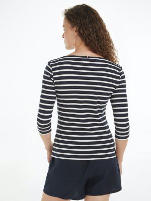 Tommy Hilfiger Naisten Paita, NEW CODY SLIM BOAT-NK Raidallinen Sininen