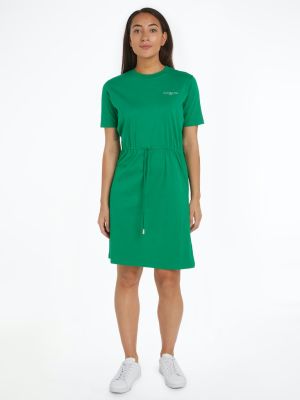Tommy Hilfiger Naisten Paitamekko, 1985 REG MINI CORP TEE DRESS Vihreä