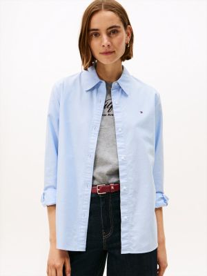 Tommy Hilfiger naisten paitapusero, OXFORD RELAXED FIT SHIRT Vaaleansininen